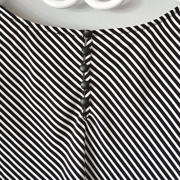 NWOT Black and White Striped Blouse - Picture 9 of 9